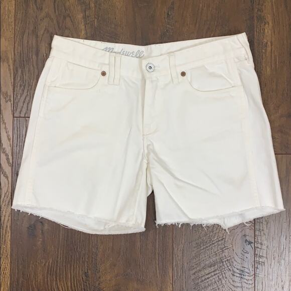 Madewell White Denim Cut-Off Jean Shorts Size 26 - Picture 3 of 6